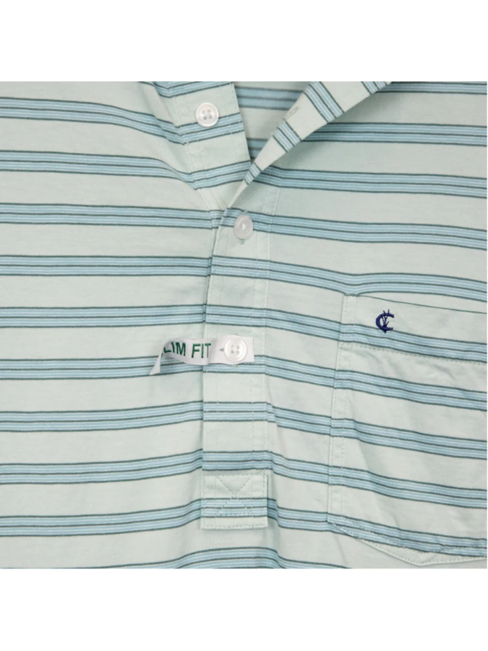 Criquet light blue stripe slim fit polo shirt-M